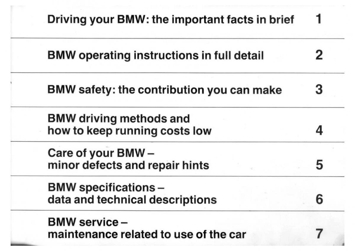 BMW 7 E23 owners manual / page 6