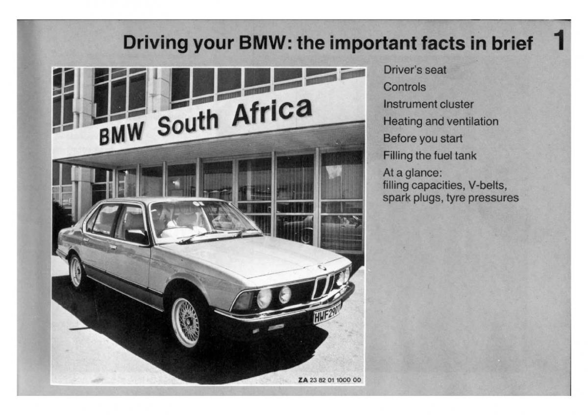 BMW 7 E23 owners manual / page 7
