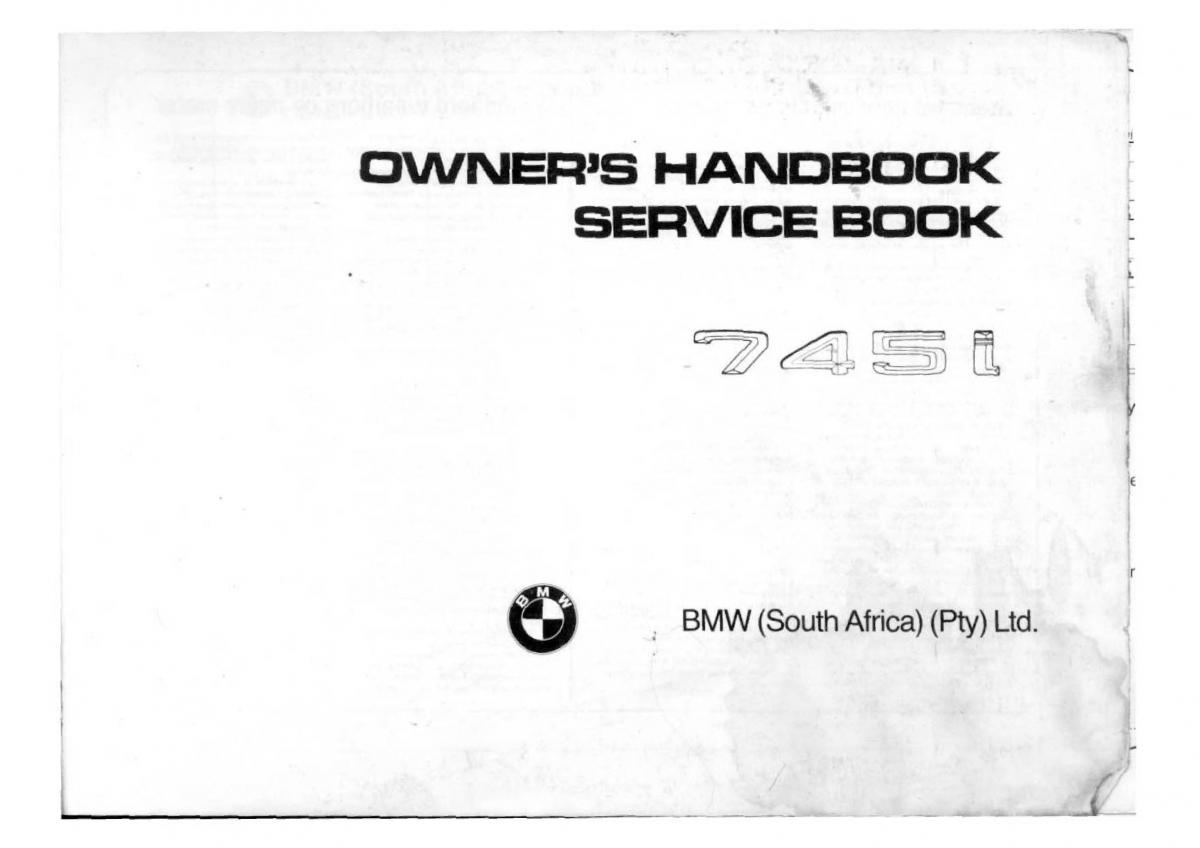 BMW 7 E23 owners manual / page 2