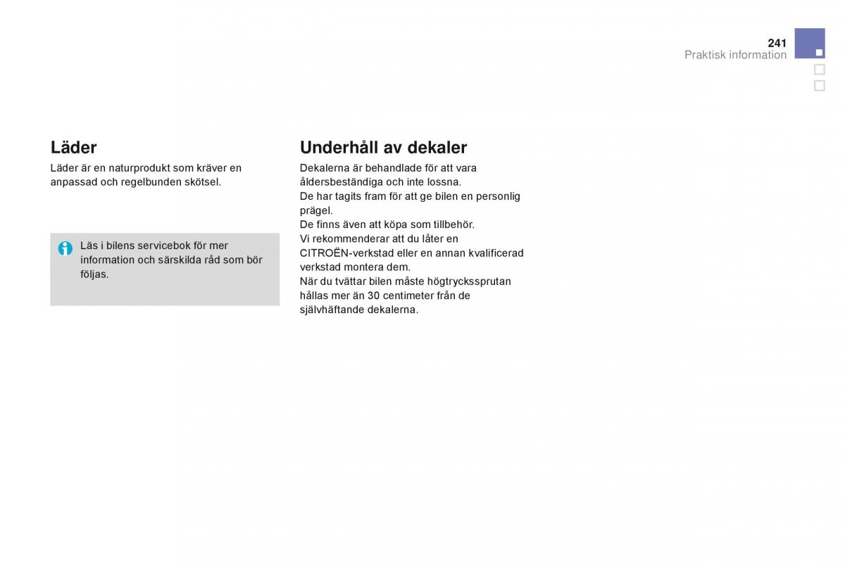 manual Citroen DS3 Citroen DS3 instruktionsbok / page 243