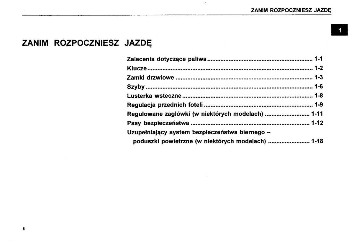 manual  Suzuki Baleno I 1 instrukcja / page 7