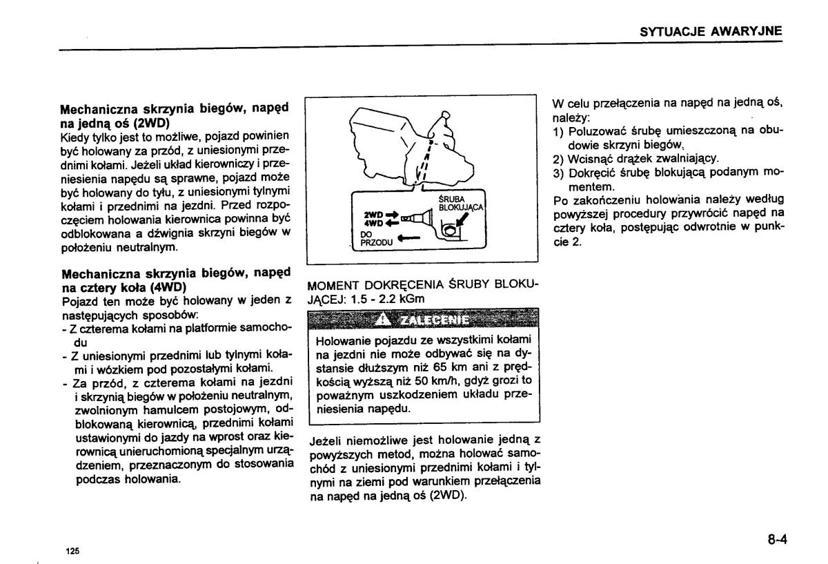 Suzuki Baleno I 1 instrukcja obslugi / page 127