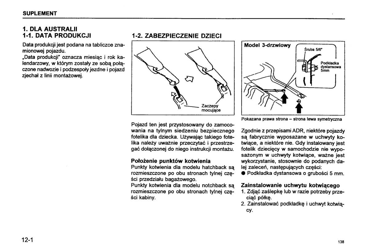 Suzuki Baleno I 1 instrukcja obslugi / page 140