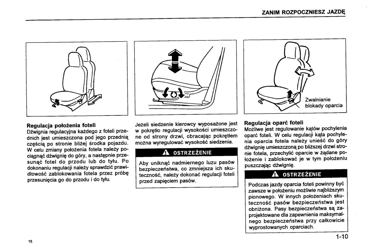 Suzuki Baleno I 1 instrukcja obslugi / page 17