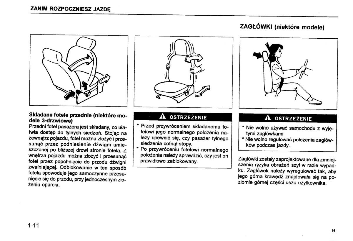 Suzuki Baleno I 1 instrukcja obslugi / page 18