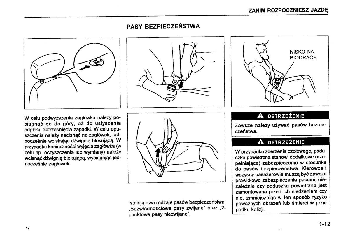 Suzuki Baleno I 1 instrukcja obslugi / page 19