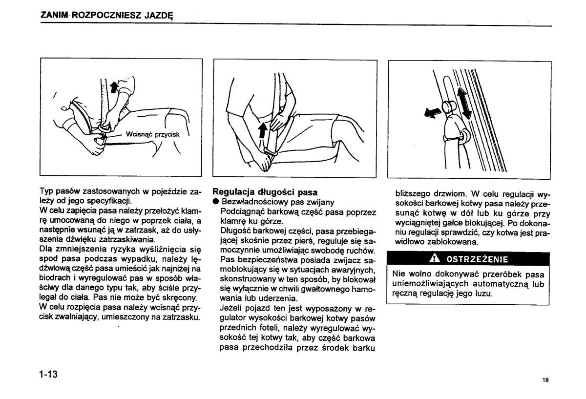 Suzuki Baleno I 1 instrukcja obslugi / page 20