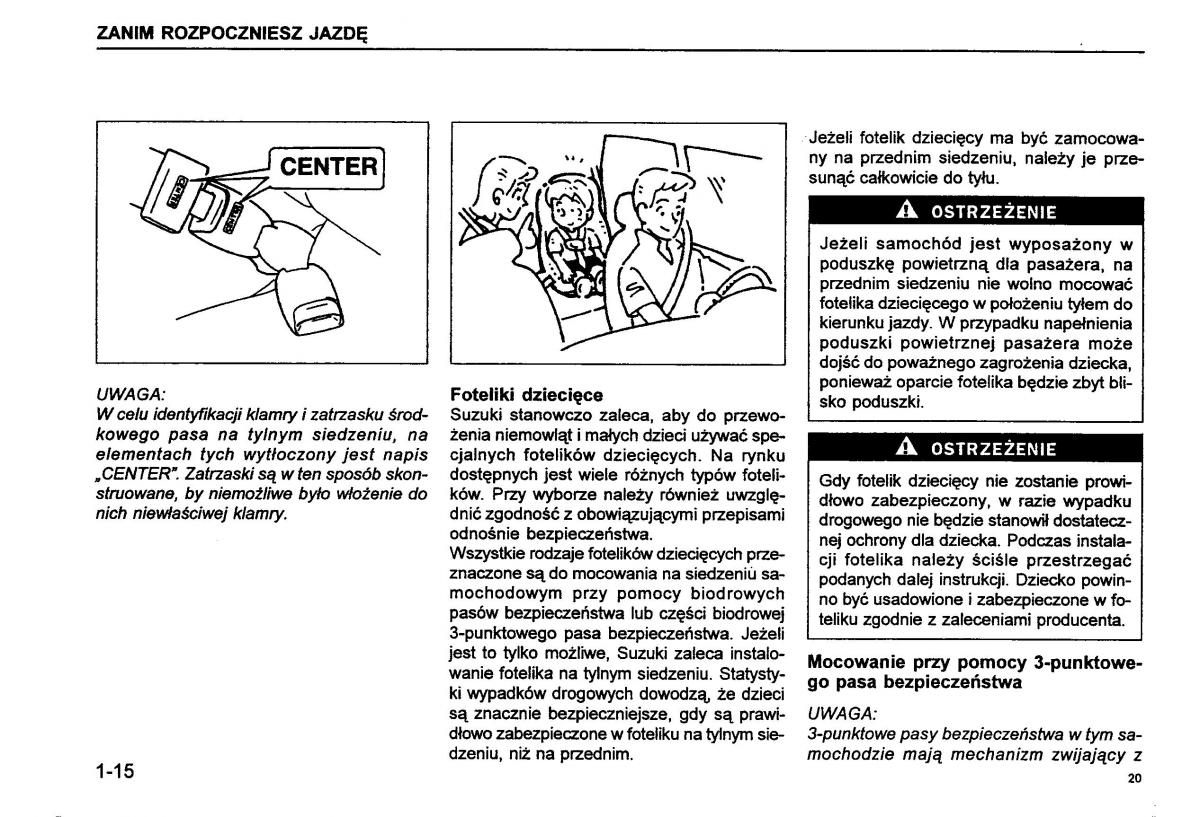 Suzuki Baleno I 1 instrukcja obslugi / page 22