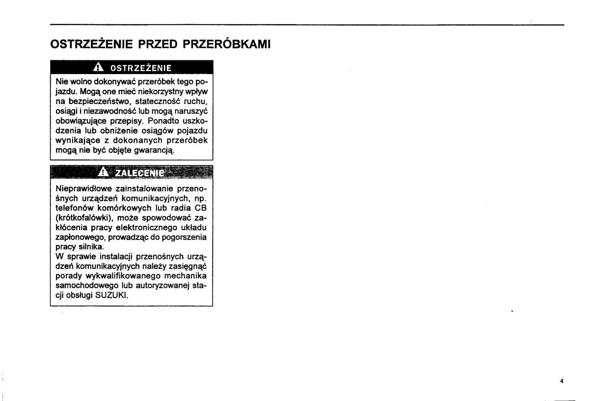 Suzuki Baleno I 1 instrukcja obslugi / page 6