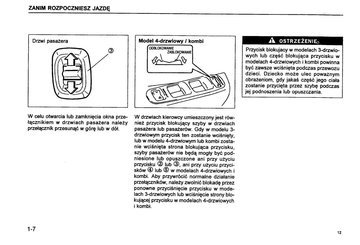 Suzuki Baleno I 1 instrukcja obslugi / page 14