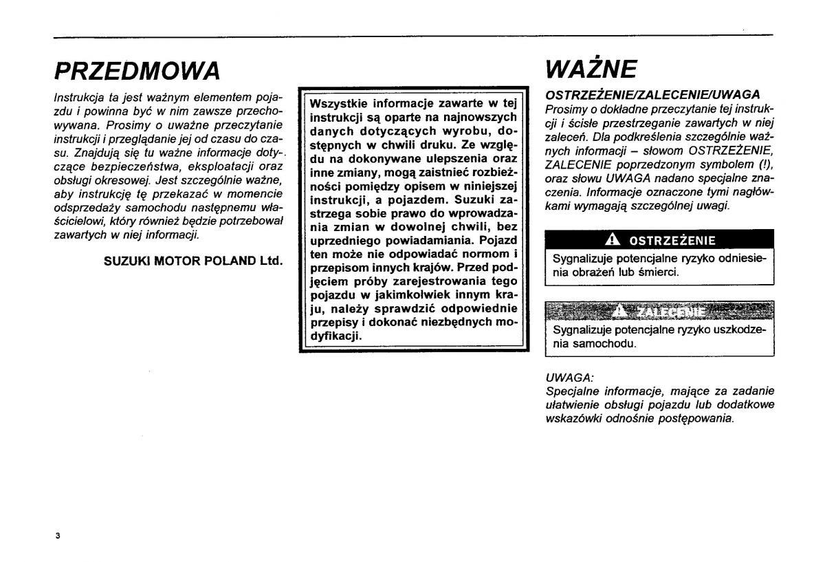Suzuki Baleno I 1 instrukcja obslugi / page 5