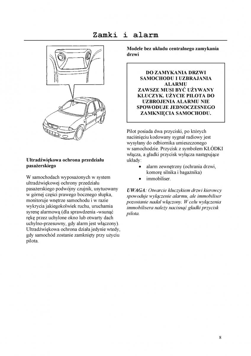 manual  Rover 200 III 3 instrukcja / page 8