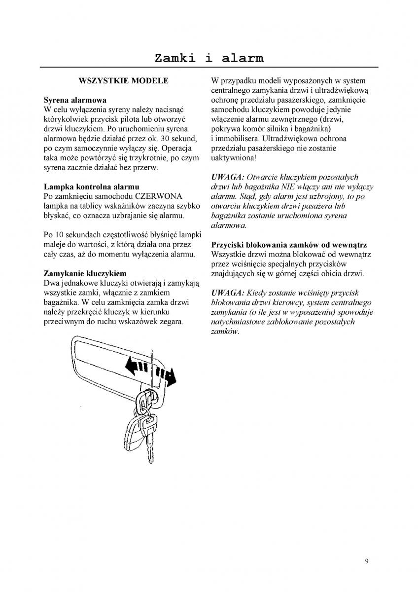 manual  Rover 200 III 3 instrukcja / page 9