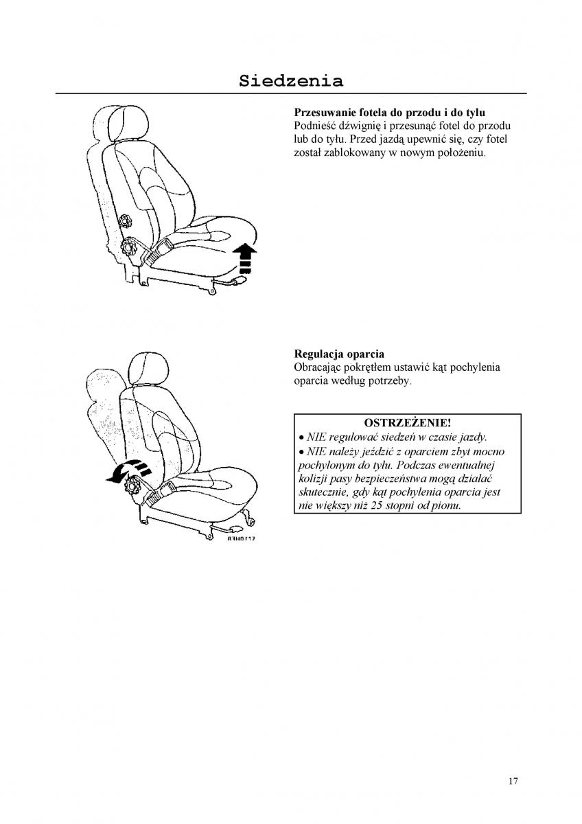 Rover 200 III 3 instrukcja obslugi / page 17