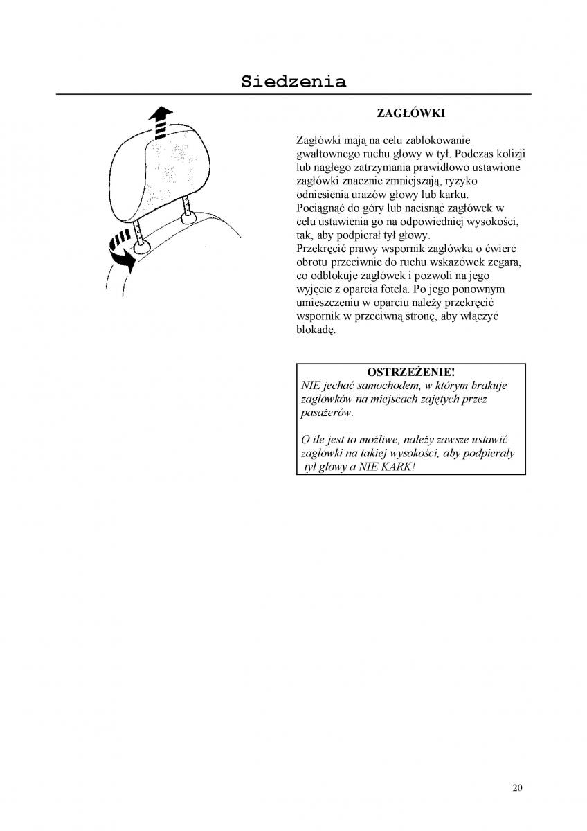 Rover 200 III 3 instrukcja obslugi / page 20