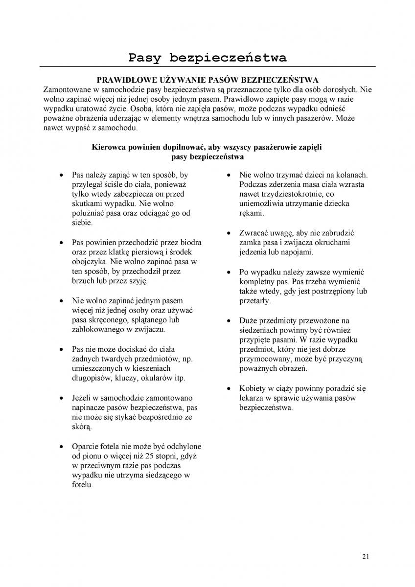 manual  Rover 200 III 3 instrukcja / page 21