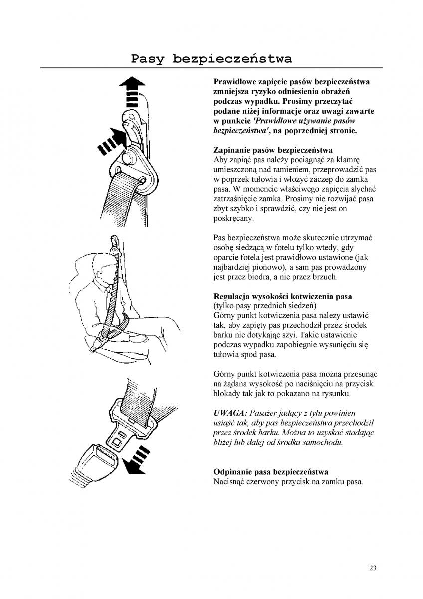 Rover 200 III 3 instrukcja obslugi / page 23