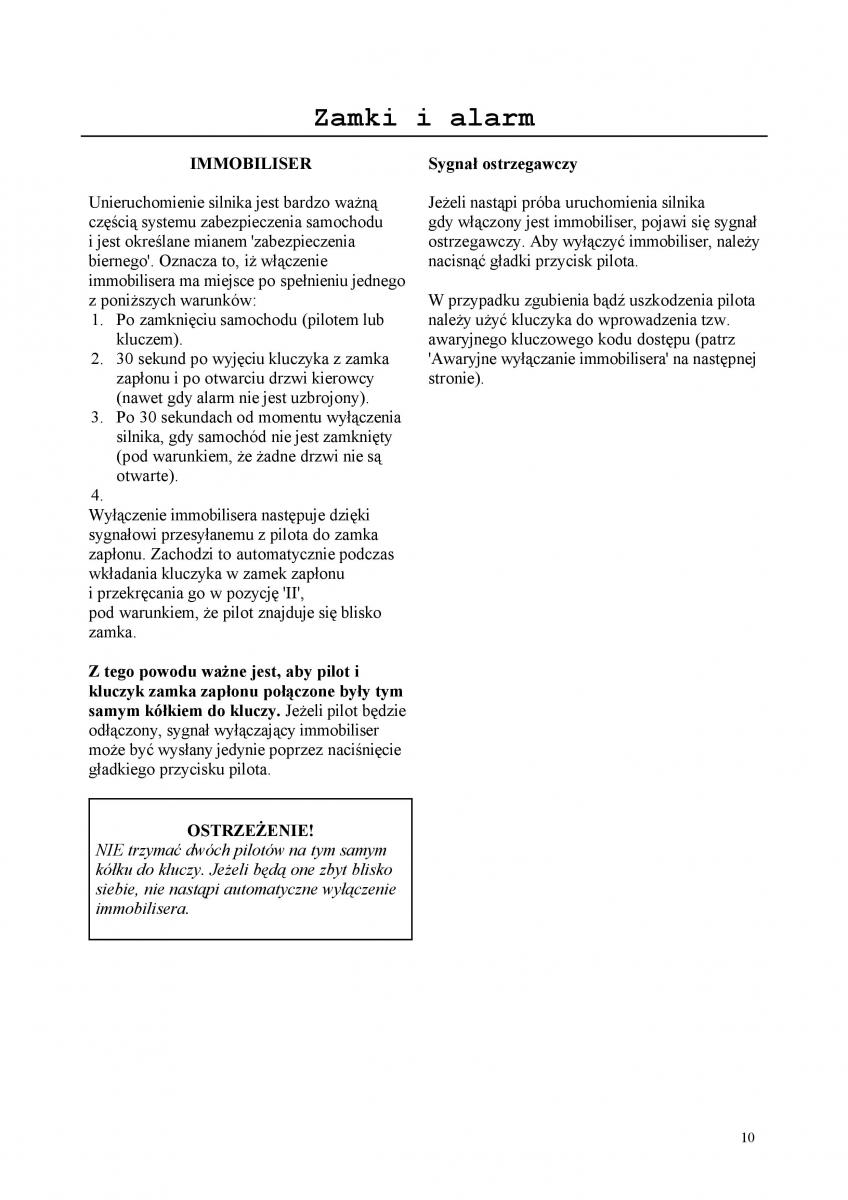 Rover 200 III 3 instrukcja obslugi / page 10