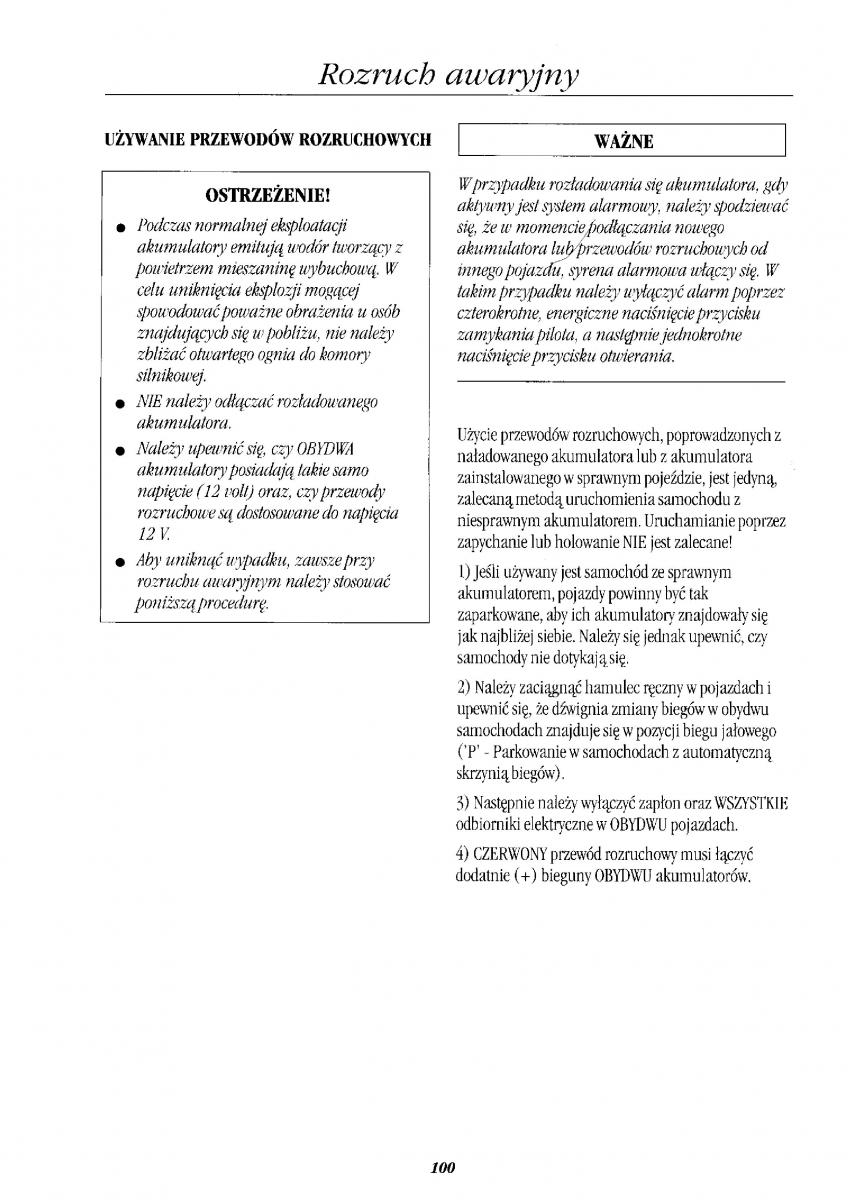 Rover 400 II 2 instrukcja obslugi / page 110