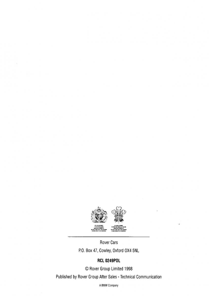 Rover 400 II 2 instrukcja obslugi / page 145