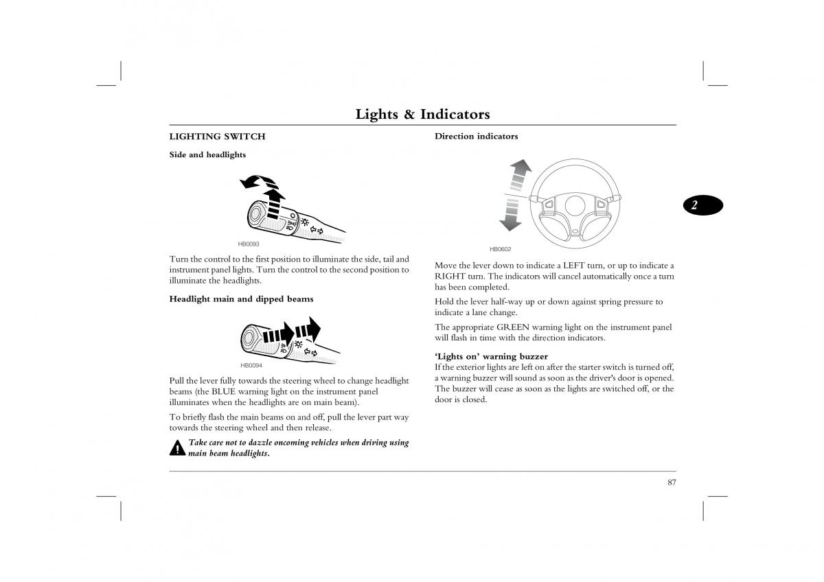Rover 45 owners manual / page 87