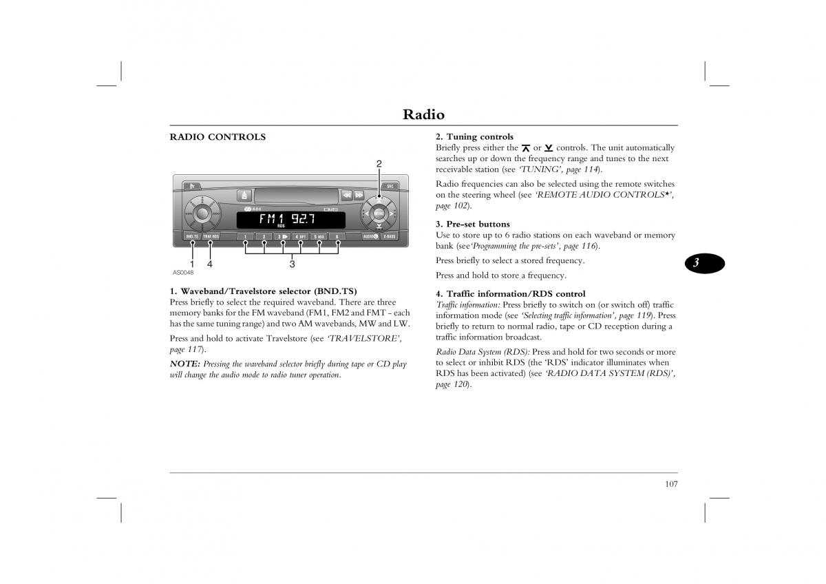 Rover 45 owners manual / page 107