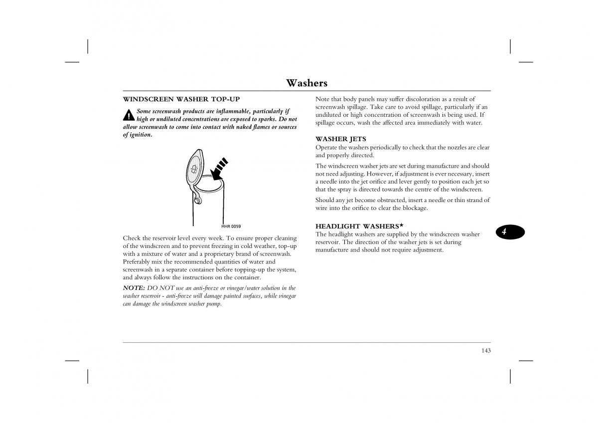 Rover 45 owners manual / page 143