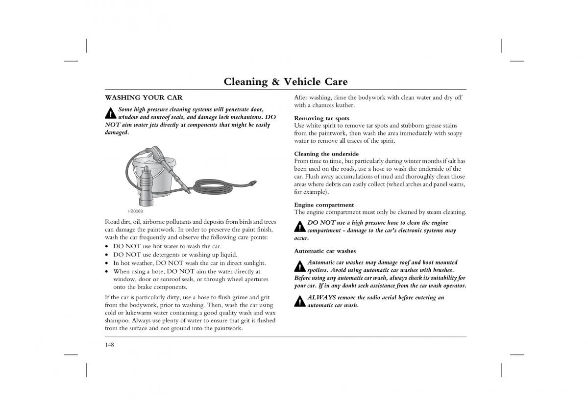 Rover 45 owners manual / page 148