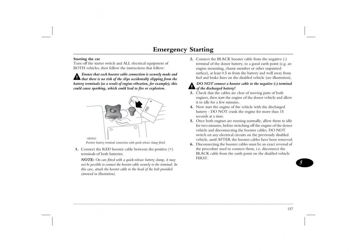 Rover 45 owners manual / page 157