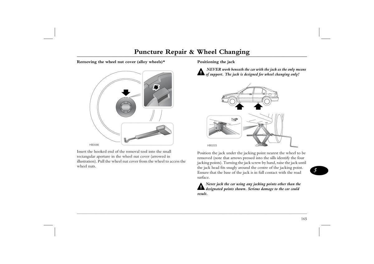 Rover 45 owners manual / page 165