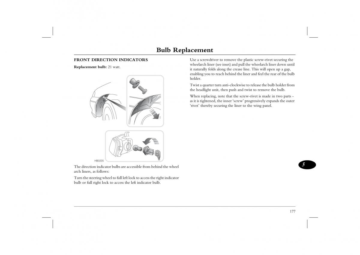 Rover 45 owners manual / page 177