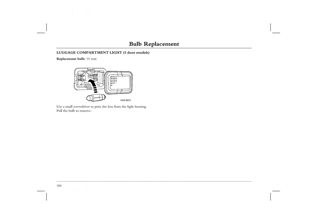 Rover 45 owners manual / page 184