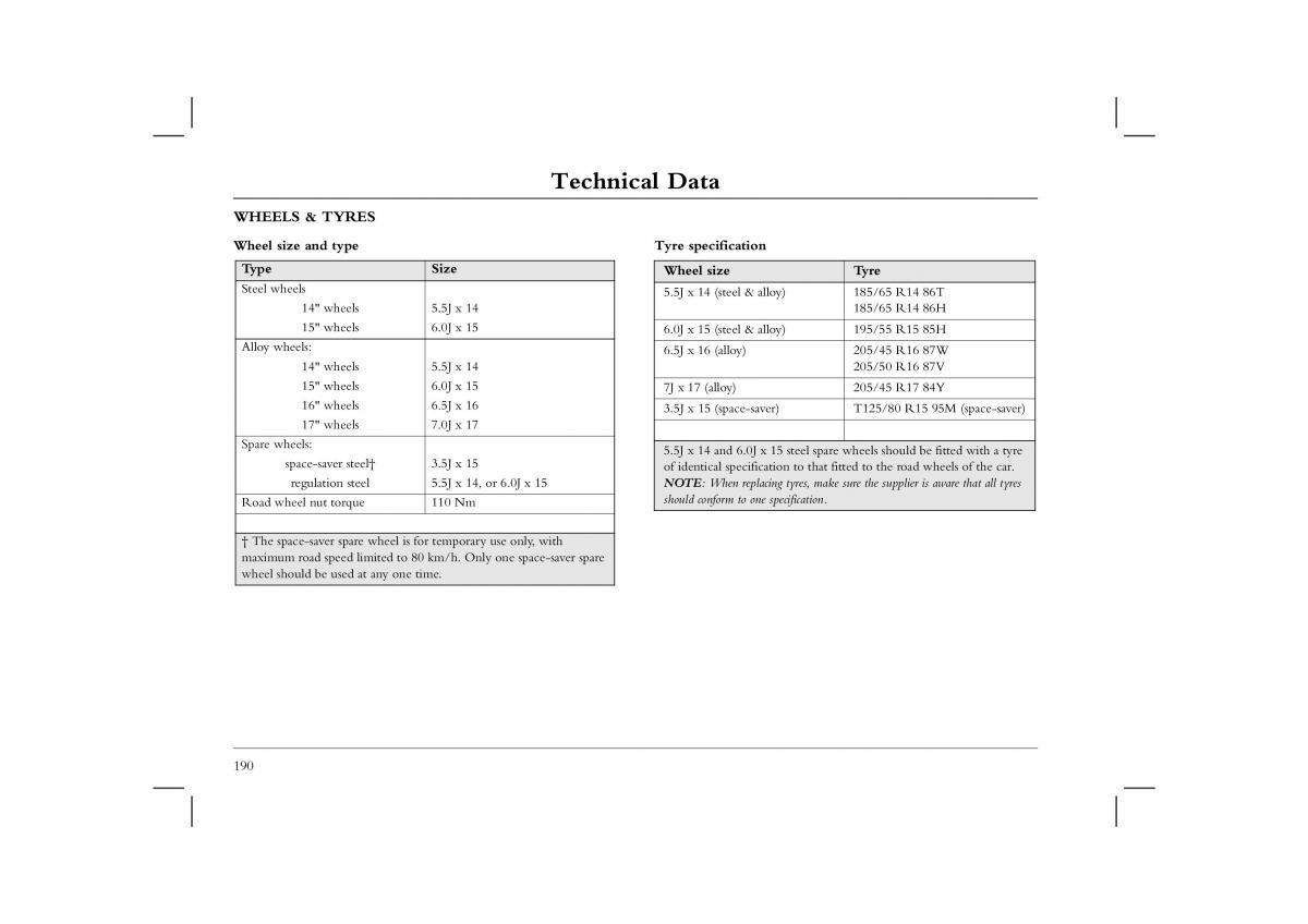 Rover 45 owners manual / page 190