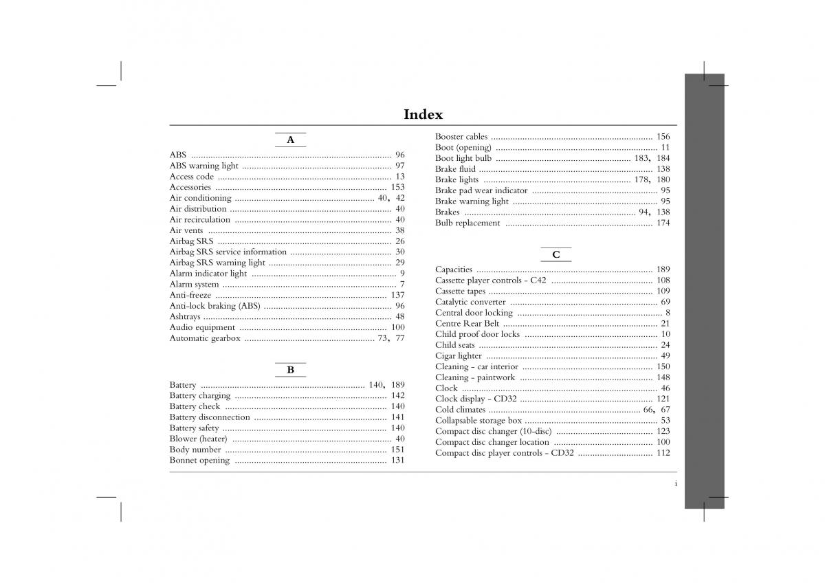 Rover 45 owners manual / page 201