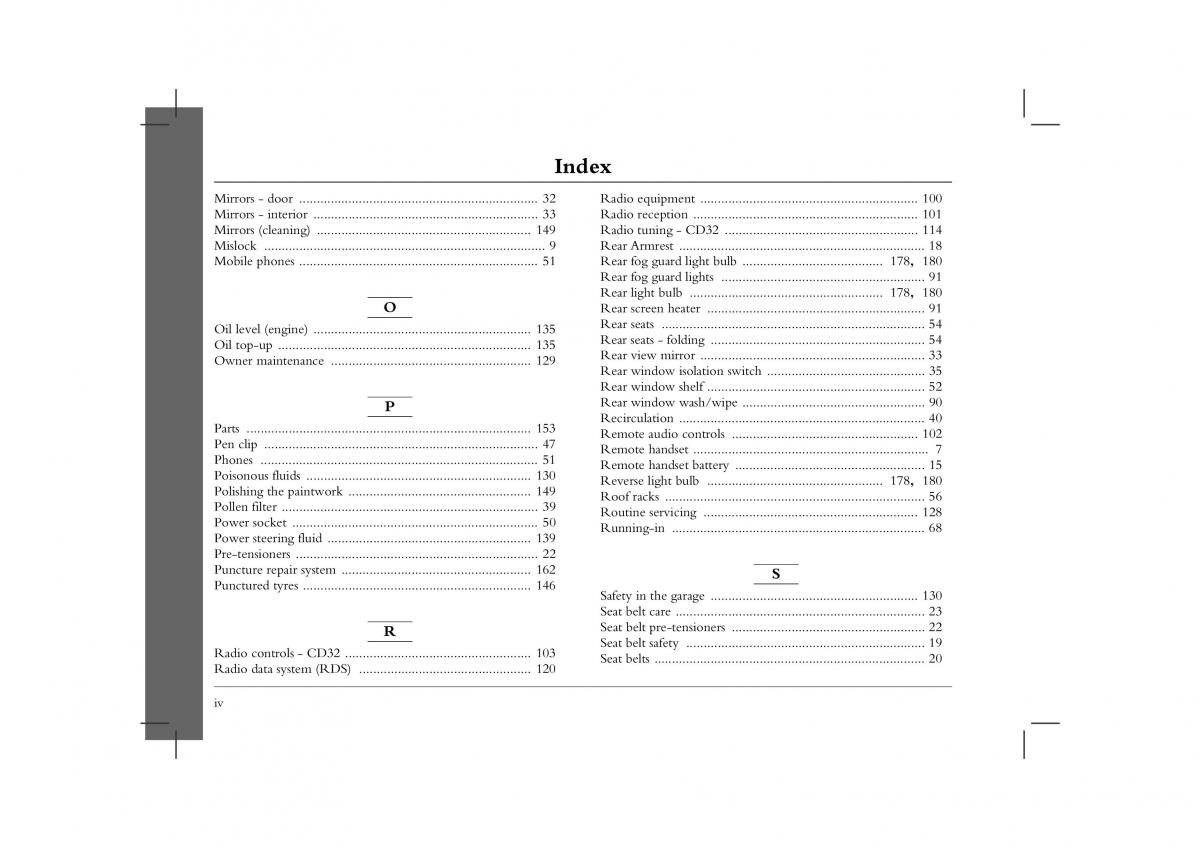 Rover 45 owners manual / page 204