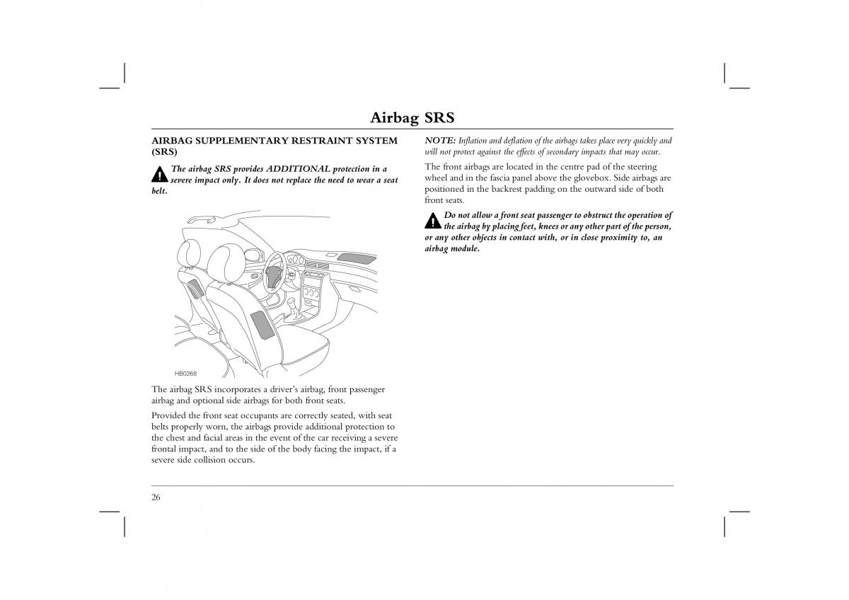 Rover 45 owners manual / page 26