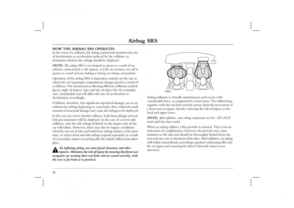 Rover 45 owners manual / page 28