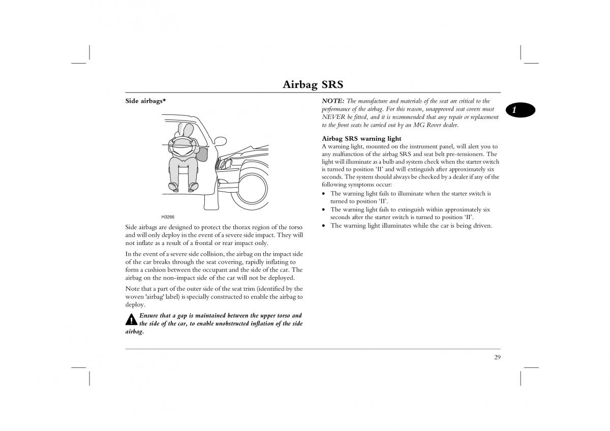 Rover 45 owners manual / page 29