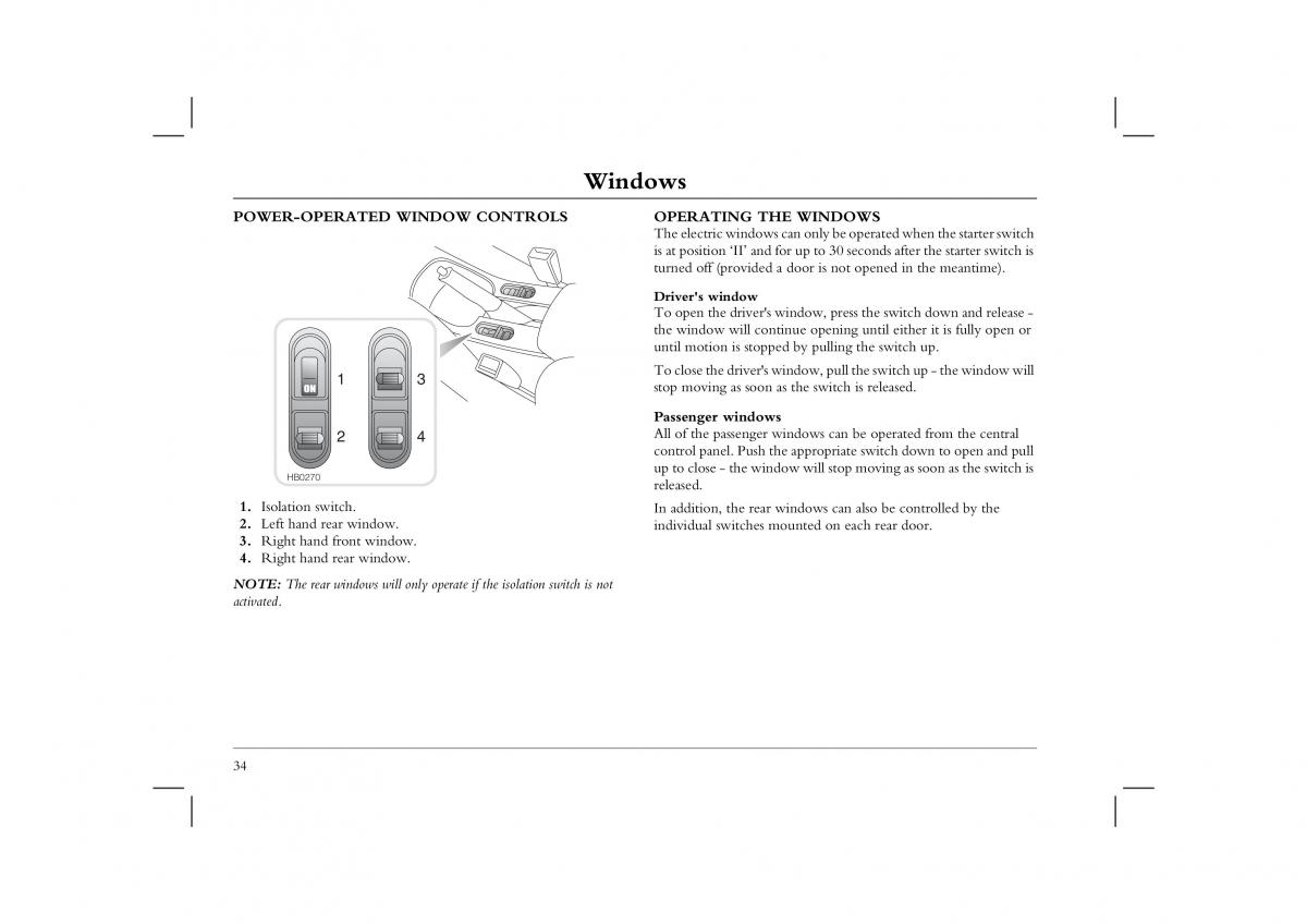 Rover 45 owners manual / page 34