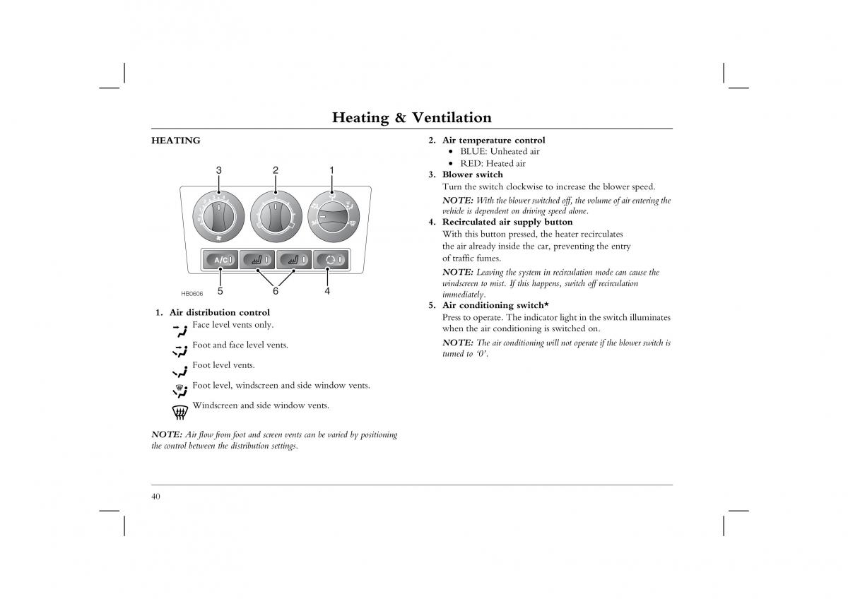 Rover 45 owners manual / page 40
