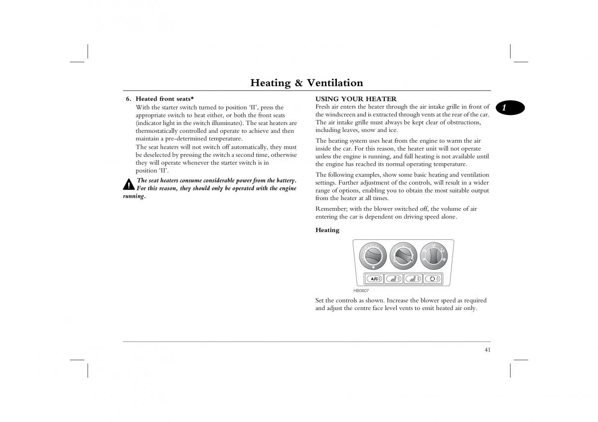 Rover 45 owners manual / page 41