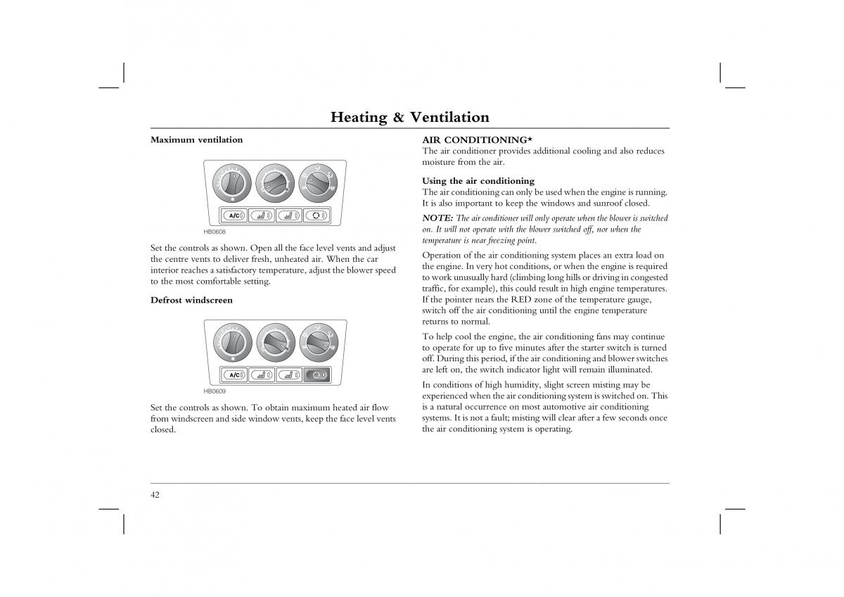 Rover 45 owners manual / page 42