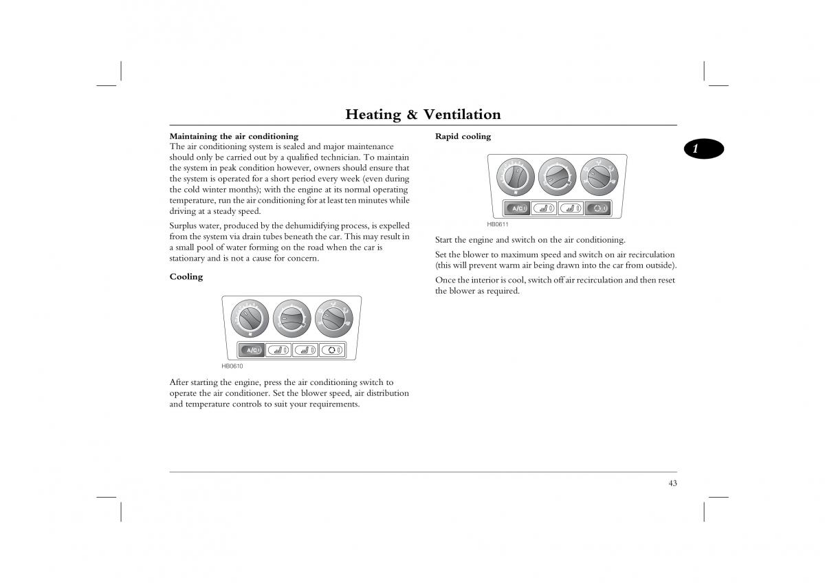 Rover 45 owners manual / page 43