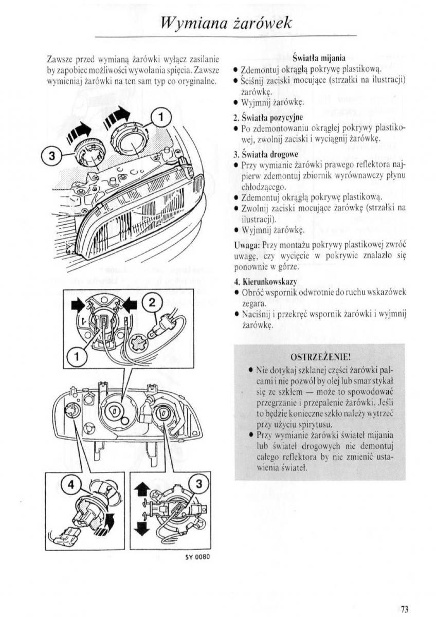 Rover 600 instrukcja obslugi / page 74