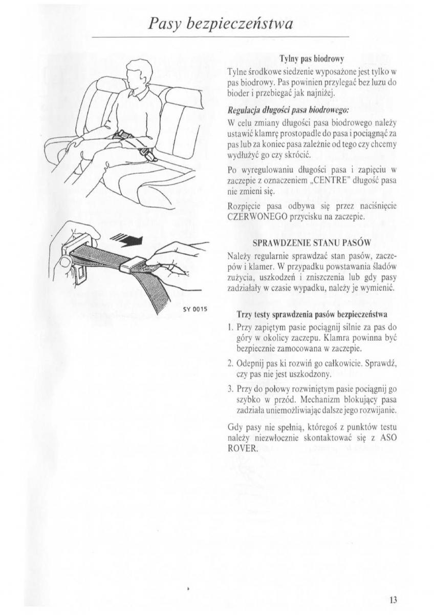 Rover 600 instrukcja obslugi / page 14