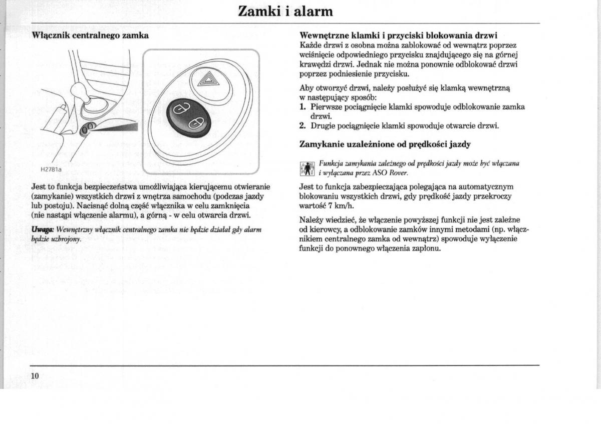 manual  Rover 75 instrukcja / page 10