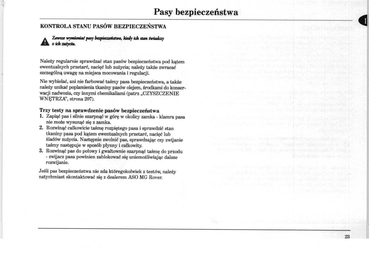 Rover 75 instrukcja obslugi / page 23