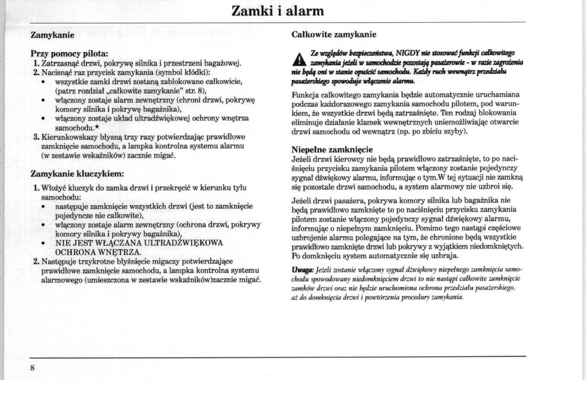 Rover 75 instrukcja obslugi / page 8
