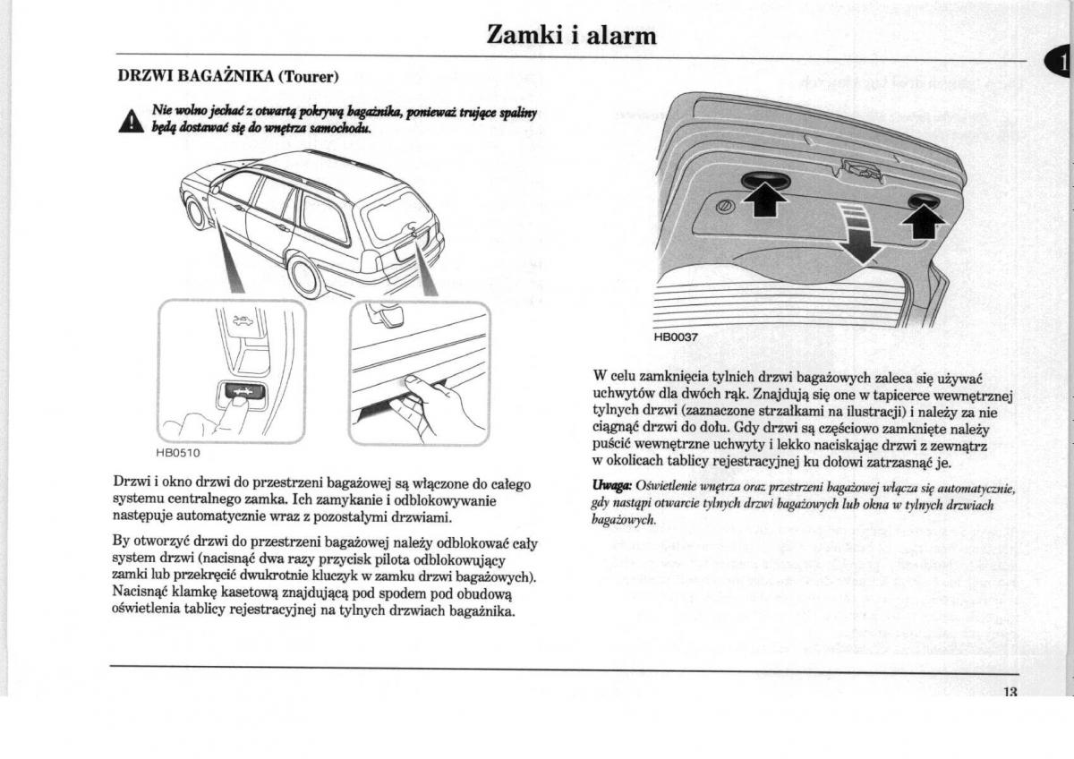 Rover 75 instrukcja obslugi / page 13
