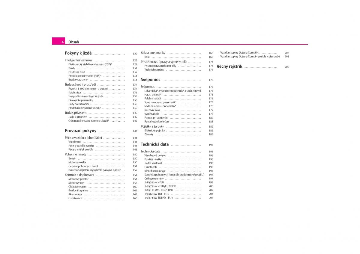 Skoda Octavia I 1 navod k obsludze / page 5